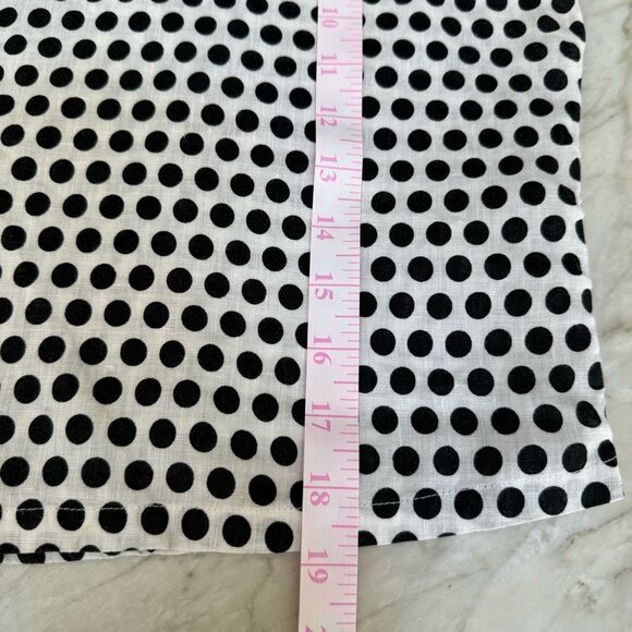 Cynthia Rowley Crop Top blouse 100% Linen Polka Dot button back detail sz M - Picture 6 of 6